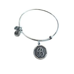 Alex and Ani Silver Charm Bracelet with B Initial